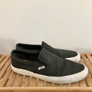 Vans Black and White Men's Slip-On Shoes